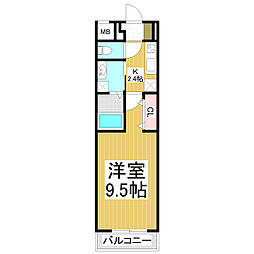 コンフォーティア小柴見 1Kの間取図画像