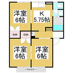 サンロード小山A 3Kの間取図画像