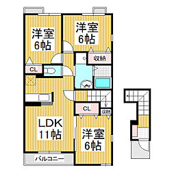 ブランディングズキャッスル 3LDKの間取図画像