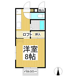サンガーデン丹波島 1Kの間取図画像