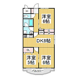 ボナール 3DKの間取図画像