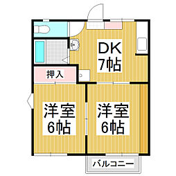 サンバリエ21 2DKの間取図画像
