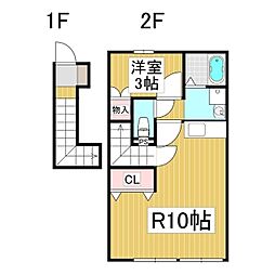 サンライト戸倉 1LDKの間取図画像
