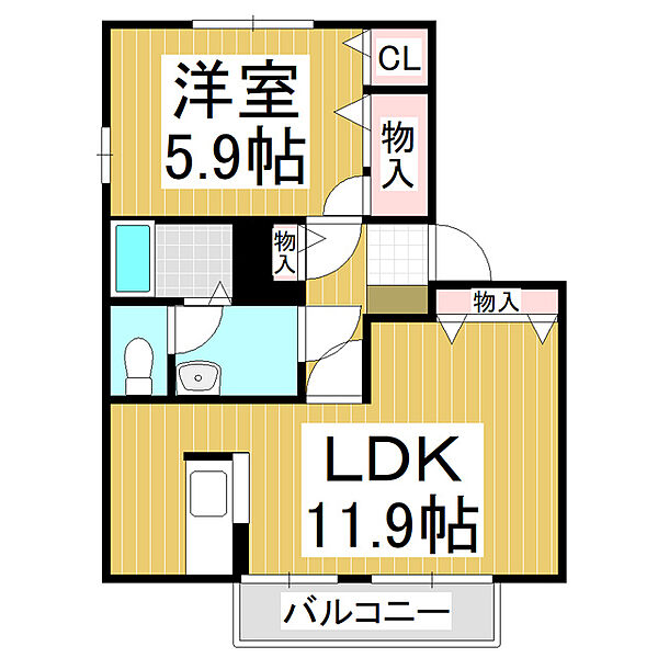 マロンフォレスタ ｜長野県東御市和(賃貸アパート1LDK・1階・44.75㎡)の写真 その2