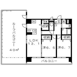 シティドエル 4階2LDKの間取り