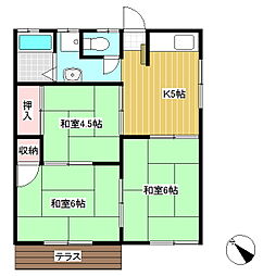 タウニィ中丘 2階3Kの間取り