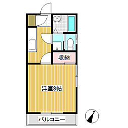 ハイツコマクサB 1Kの間取図画像