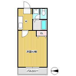 エクセレントI 3階1Kの間取り