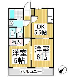 ハイランドハイツ 2DKの間取図画像