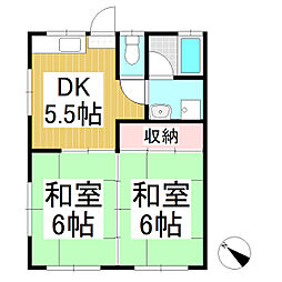 コーポむつみ 2DKの間取図画像