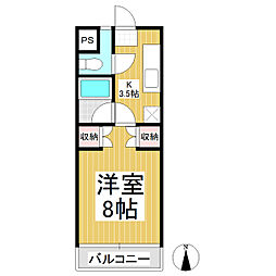エスタシオン 1Kの間取図画像