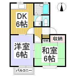 ローレルコート2 2DKの間取図画像