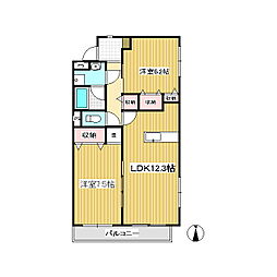 ロイヤルコート 2LDKの間取図画像