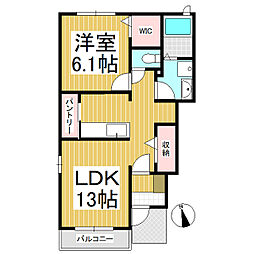 メモリアルコート 2LDKの間取図画像