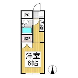 山崎マンション ワンルームの間取図画像