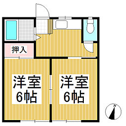 コーポ西ノ竹 2Kの間取図画像