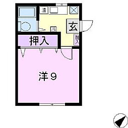 パレス安曽岡 1Kの間取図画像