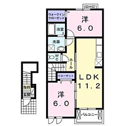フォンテーヌ5 2LDKの間取図画像