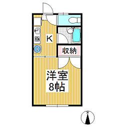 シャトレーゼ下之郷 1Kの間取図画像