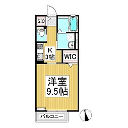 CALME　MAISON御影 1階1Kの間取り