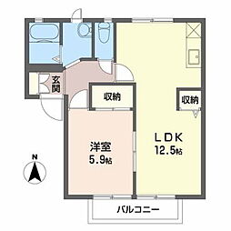 コーポサンシャイン 1LDKの間取図画像