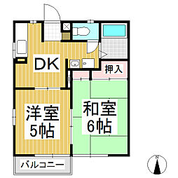 メゾン・ド・フォレスト 2DKの間取図画像