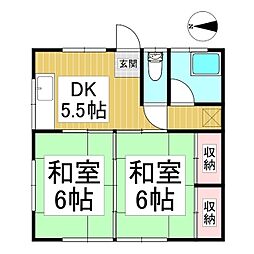 新津コーポ 2DKの間取図画像