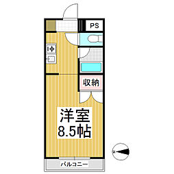 セルレーヴ ワンルームの間取図画像