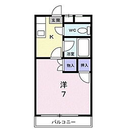 メゾン・セシボン・E 1Kの間取図画像