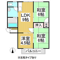 サンライフ雪窓C 3LDKの間取図画像