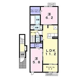 グランドハウス佐久1 2LDKの間取図画像
