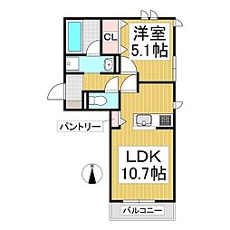 トリシア佐久平 花 1LDKの間取図画像