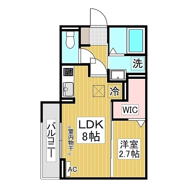 長野県長野市大字栗田(賃貸アパート1LDK・3階・30.16㎡)の写真 その2