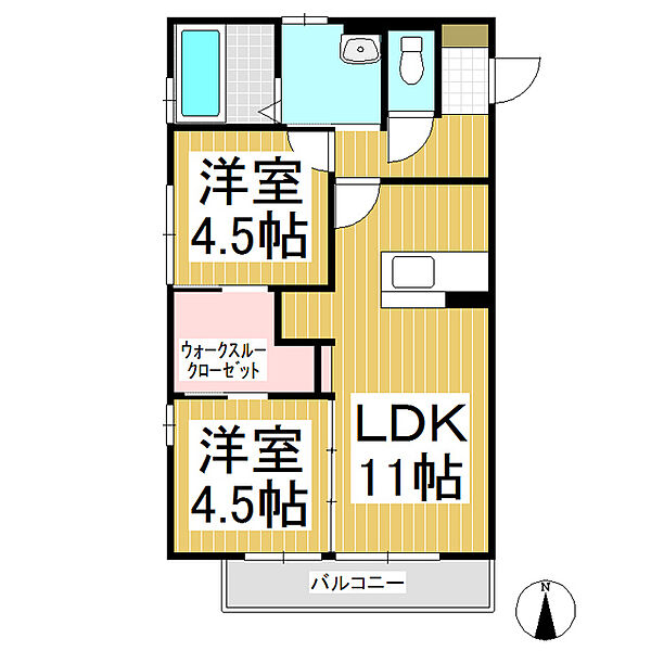 ラ・シャストIII ｜長野県長野市大字稲葉(賃貸アパート2LDK・3階・50.34㎡)の写真 その2