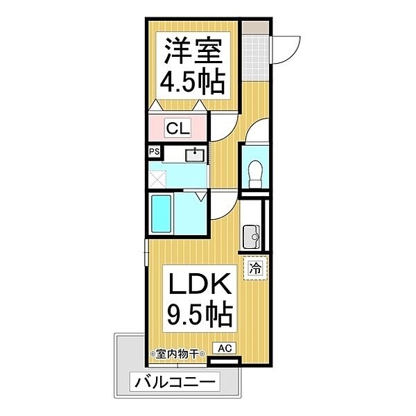 ミヌエット ｜長野県長野市中御所2丁目(賃貸アパート1LDK・2階・37.02㎡)の写真 その2