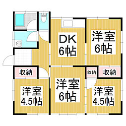 小路平屋（南西） 4DKの間取り