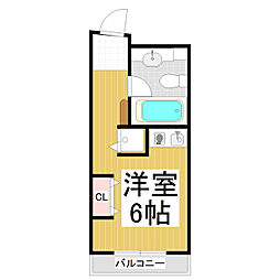 Ｔビル 3階ワンルームの間取り