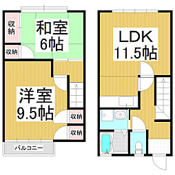 ハイツ舞台（A〜G） 1階2LDKの間取り