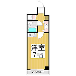 ダイアパレス長野大通りI（311） 3階ワンルームの間取り