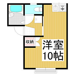 エクセル小柴見 1階ワンルームの間取り