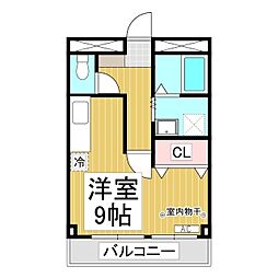 ドミトリー平林 3階ワンルームの間取り