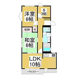 ホワイトハイツ　東館 3階2SLDKの間取り