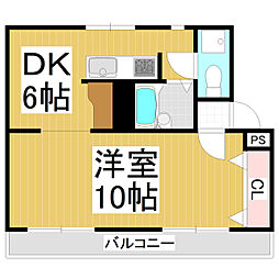 Saison　MK 1階1DKの間取り