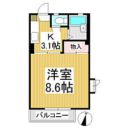 レーベン美里　Ｃ棟 1階1Kの間取り