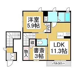 M’ｓハウス　II 2階2LDKの間取り