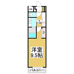 コンフォーティア小柴見 1Kの間取図画像