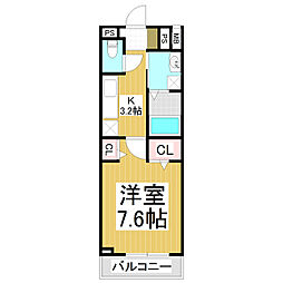 コンフォーティア小柴見 1Kの間取図画像