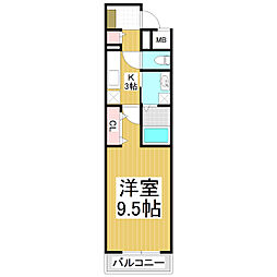 コンフォーティア小柴見 1Kの間取図画像
