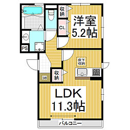 ハイムビアンカD.R 1LDKの間取図画像