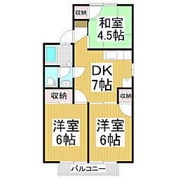 ソフィート箱清水B 3DKの間取図画像